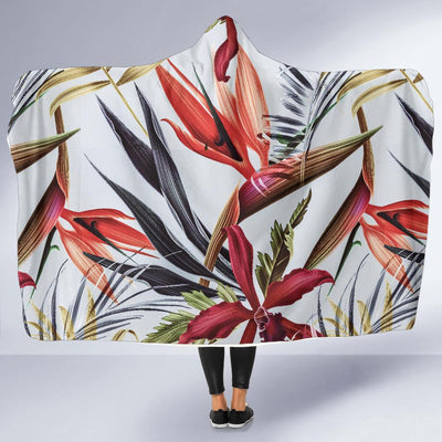 Tropical Flower Pattern Print Design TF021 Hooded Blanket-JORJUNE.COM