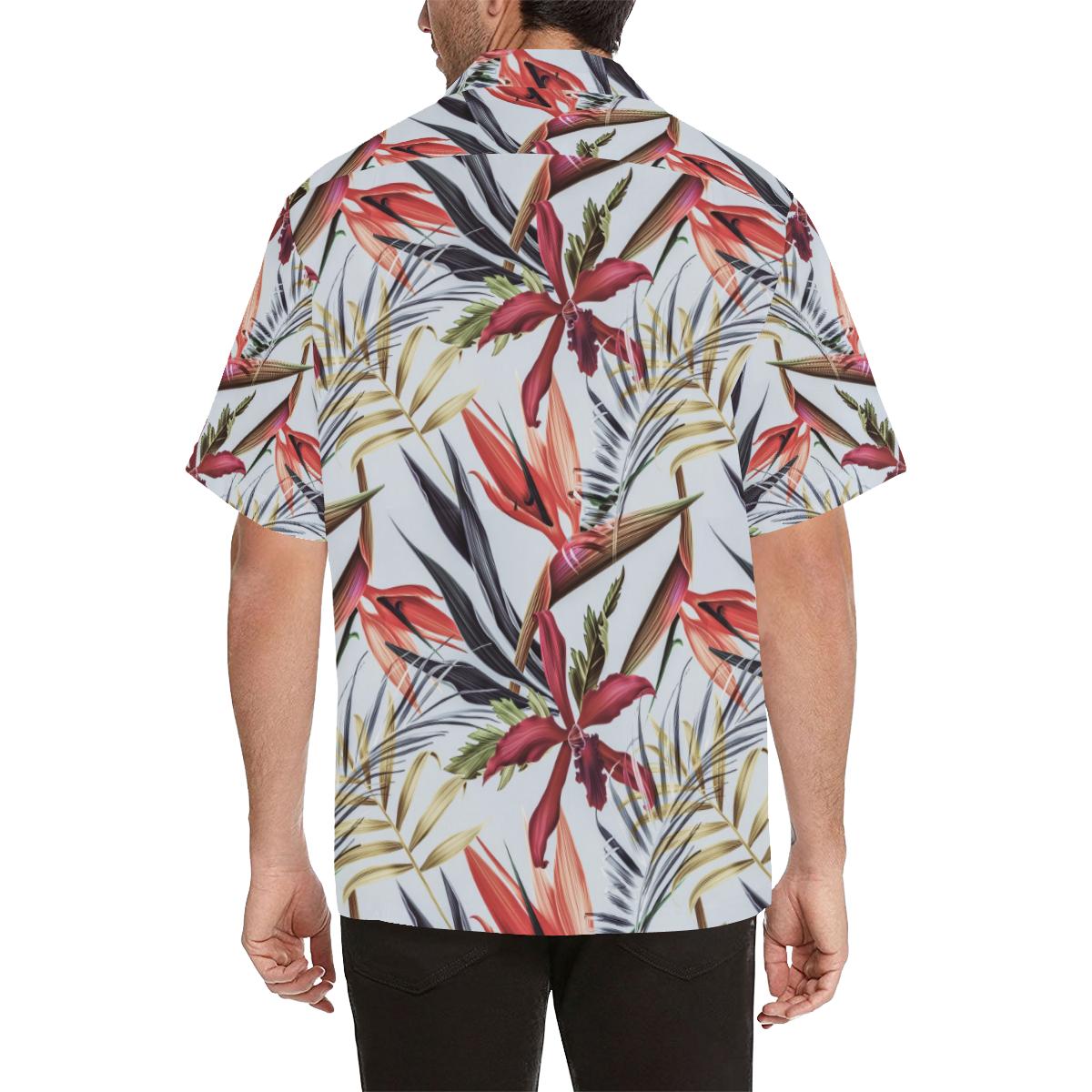 Tropical Flower Pattern Print Design TF021 Men Hawaiian Shirt-JorJune