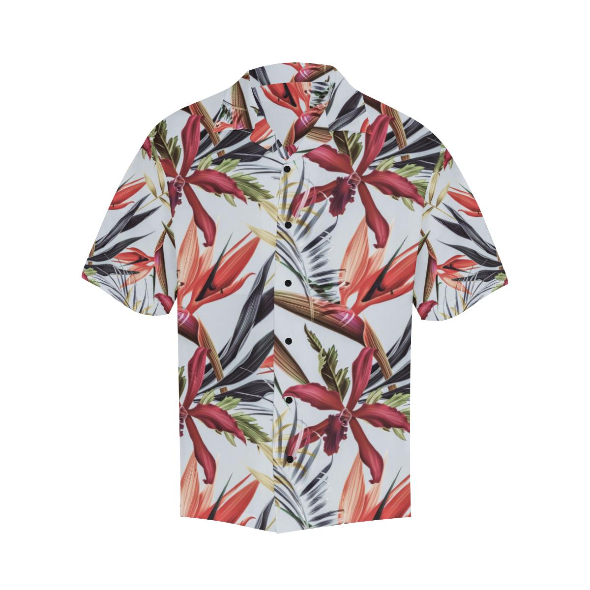 Tropical Flower Pattern Print Design TF021 Men Hawaiian Shirt-JorJune