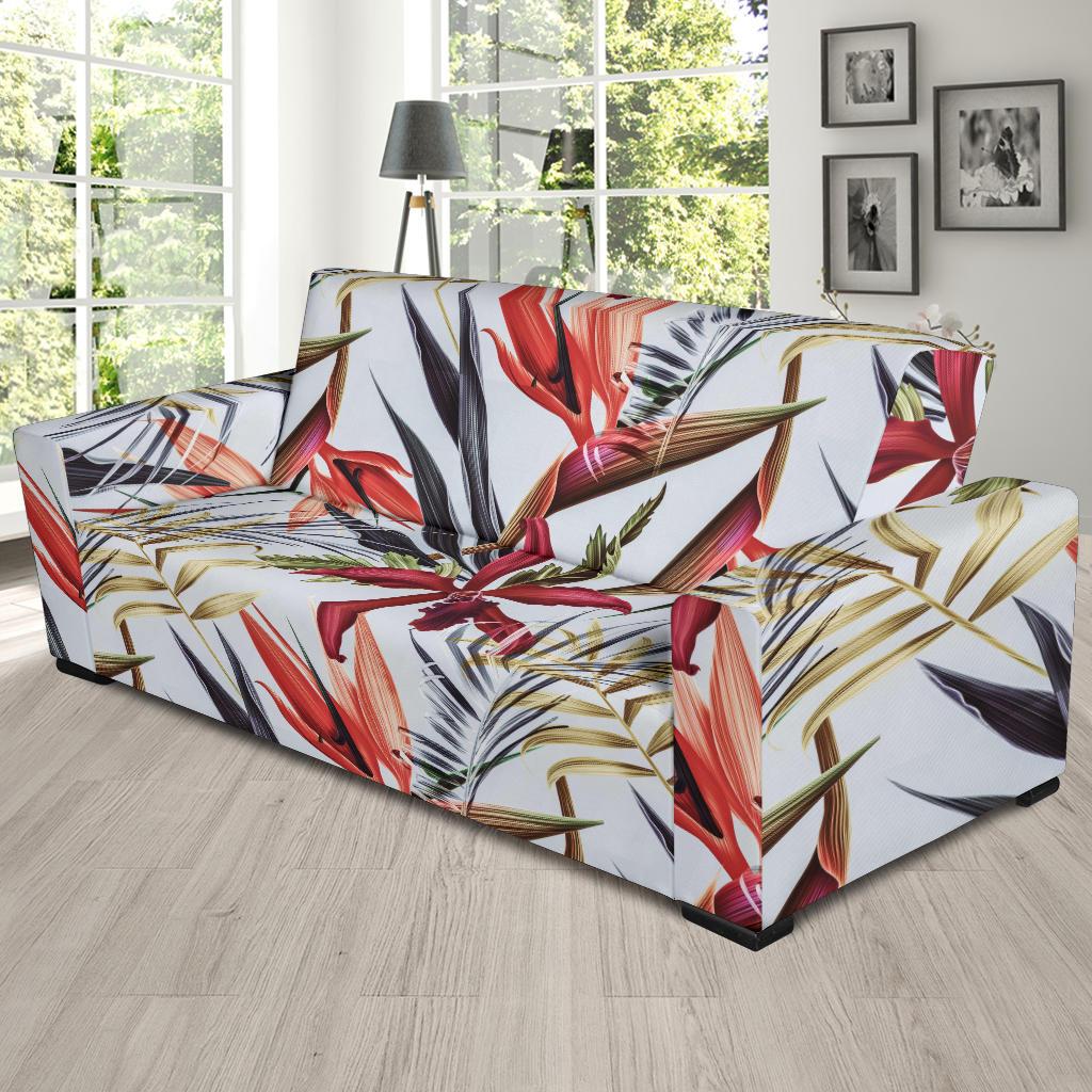Tropical Flower Pattern Print Design TF021 Sofa Slipcover-JORJUNE.COM