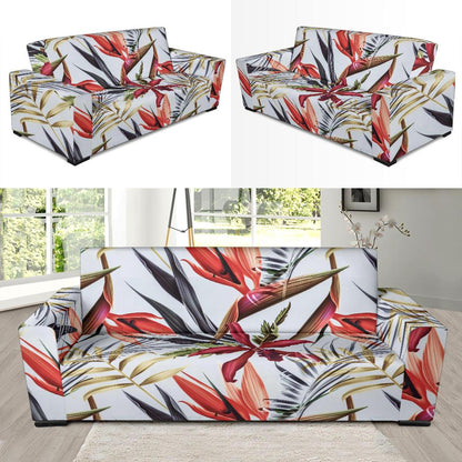 Tropical Flower Pattern Print Design TF021 Sofa Slipcover-JORJUNE.COM
