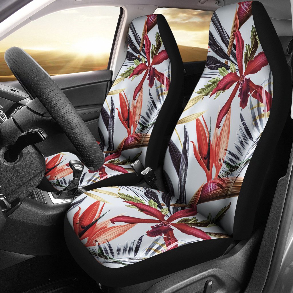 Tropical Flower Pattern Print Design TF021 Universal Fit Car Seat Covers-JorJune