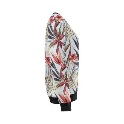 Tropical Flower Pattern Print Design TF021 Women Long Sleeve Sweatshirt-JorJune