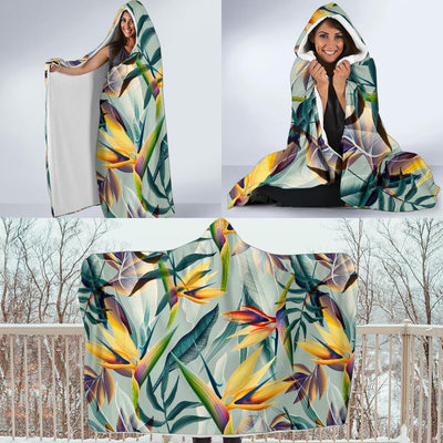 Tropical Flower Pattern Print Design TF022 Hooded Blanket-JORJUNE.COM