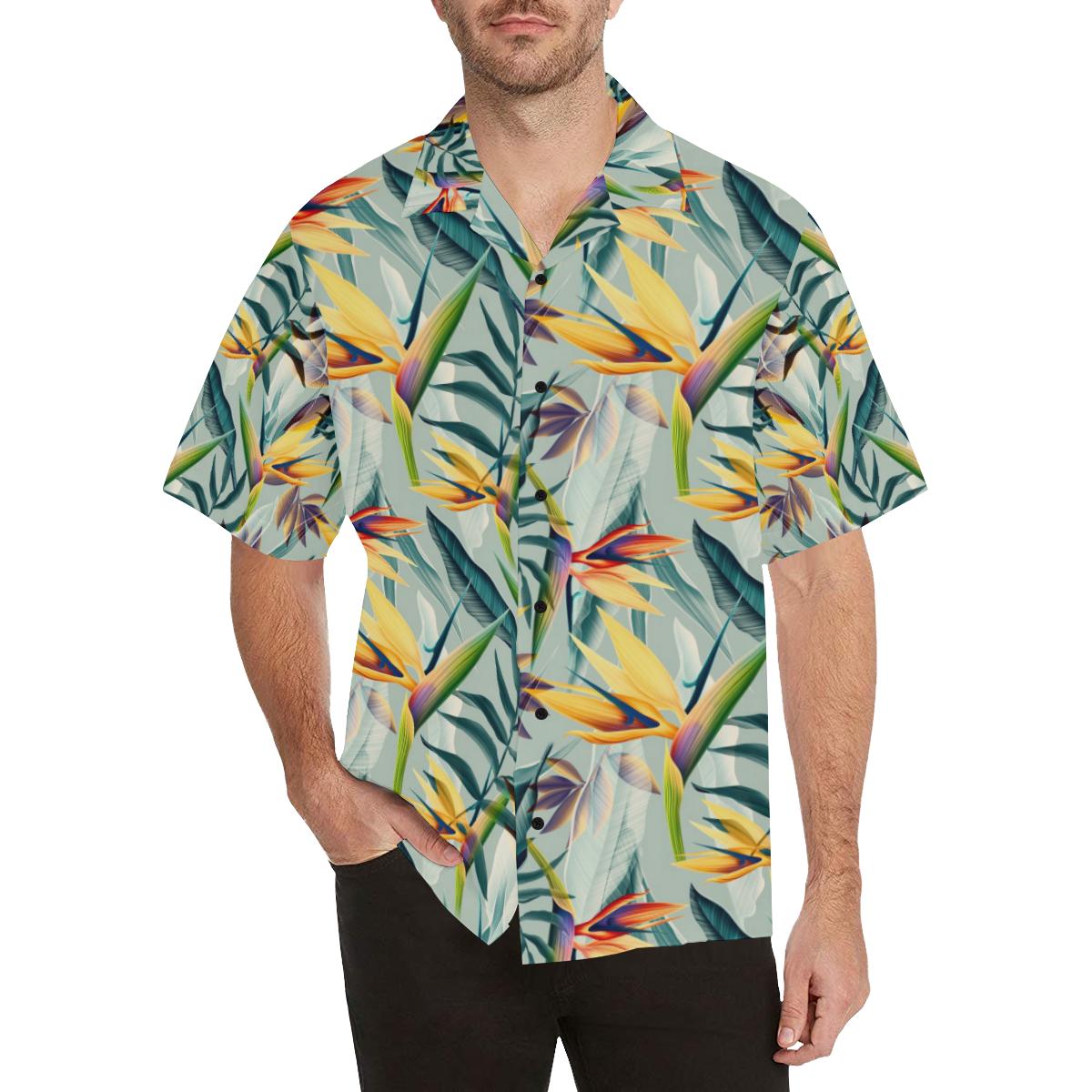 Tropical Flower Pattern Print Design TF022 Men Hawaiian Shirt-JorJune