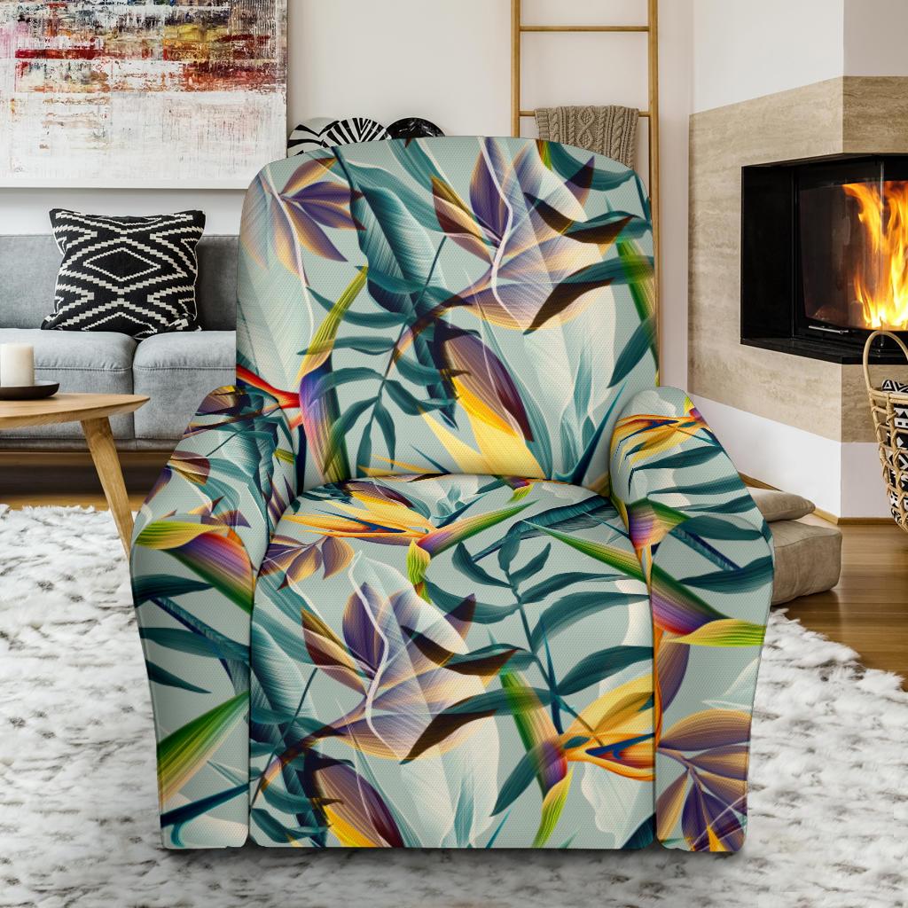Tropical Flower Pattern Print Design TF022 Recliner Slipcover-JORJUNE.COM