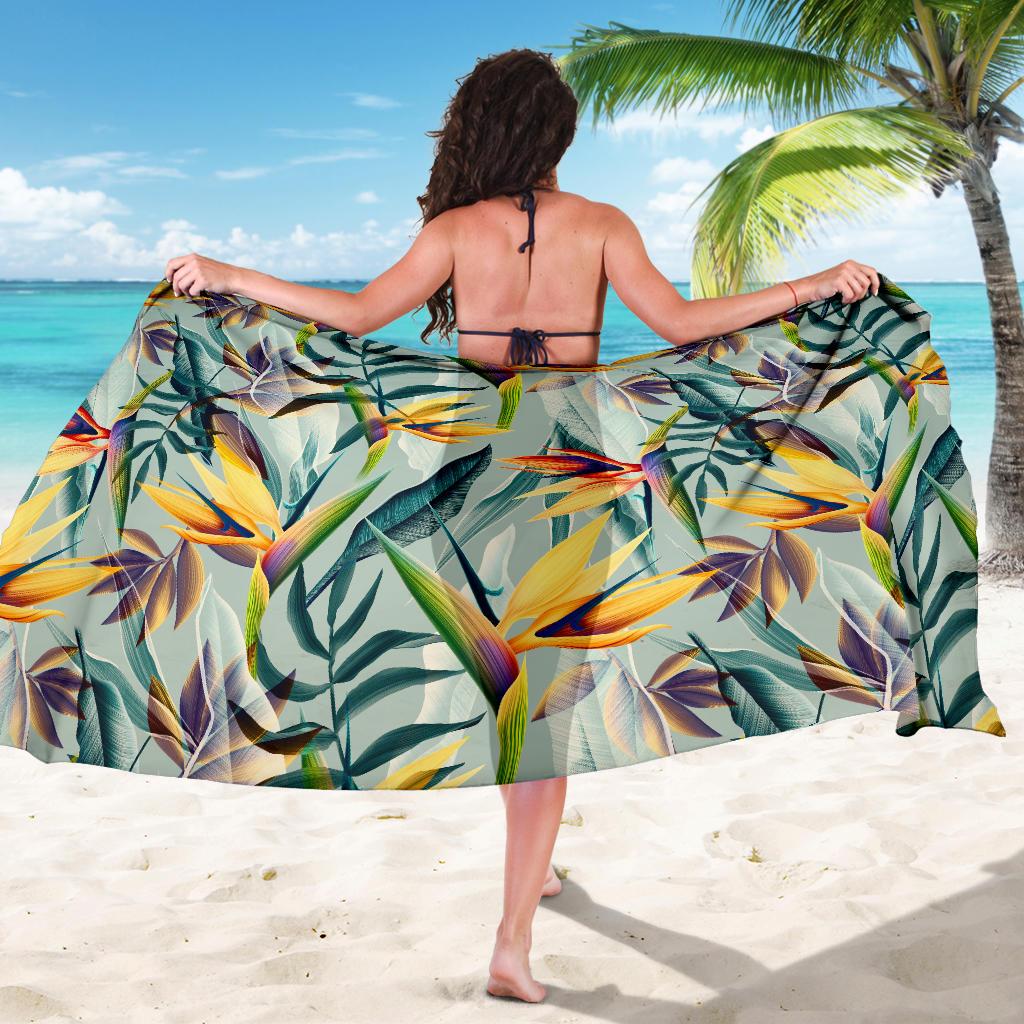 Tropical Flower Pattern Print Design TF022 Sarong Pareo Wrap-JORJUNE.COM