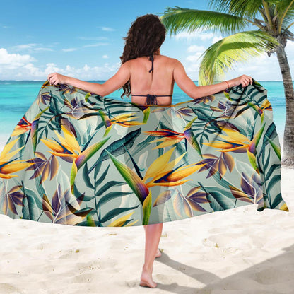 Tropical Flower Pattern Print Design TF022 Sarong Pareo Wrap-JORJUNE.COM