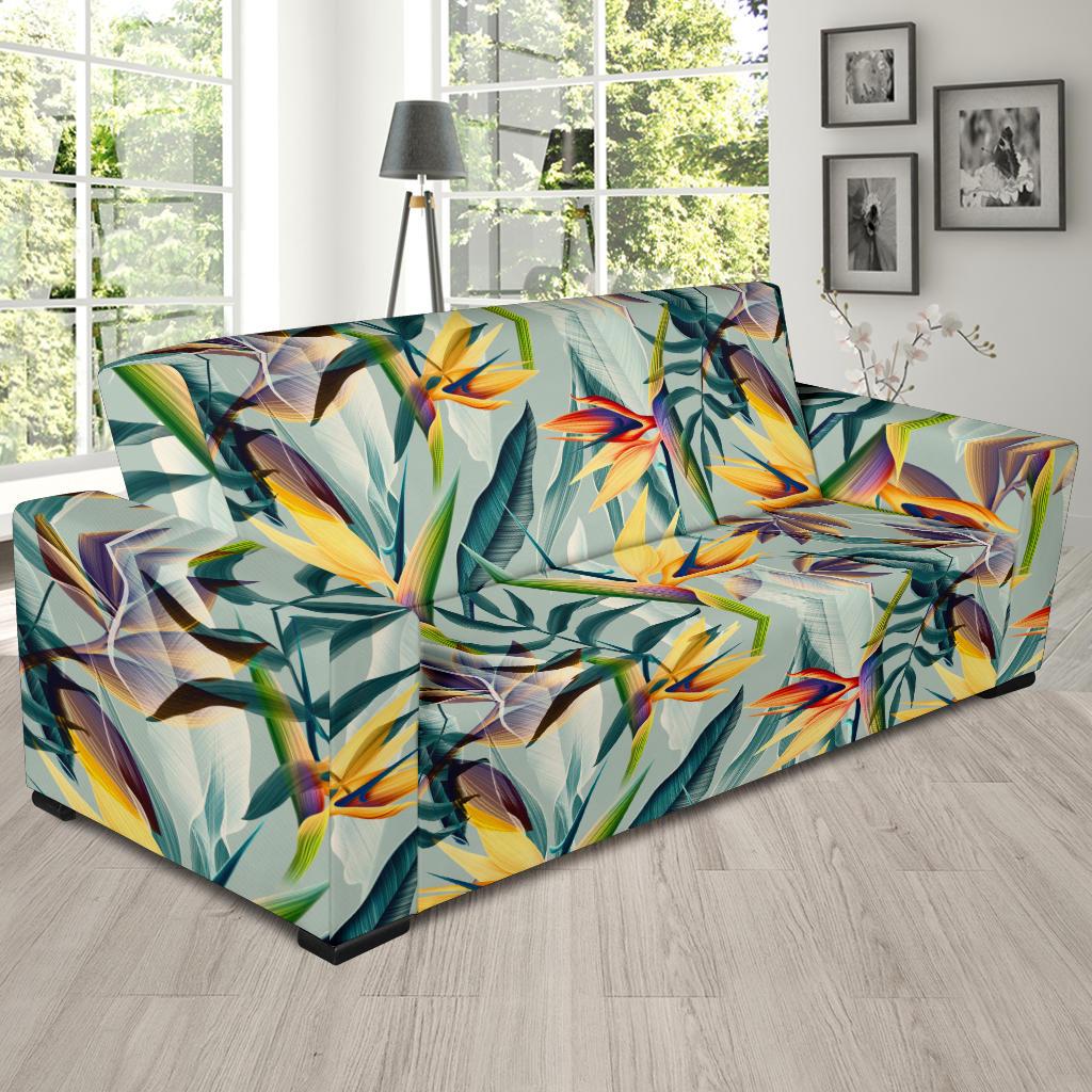 Tropical Flower Pattern Print Design TF022 Sofa Slipcover-JORJUNE.COM