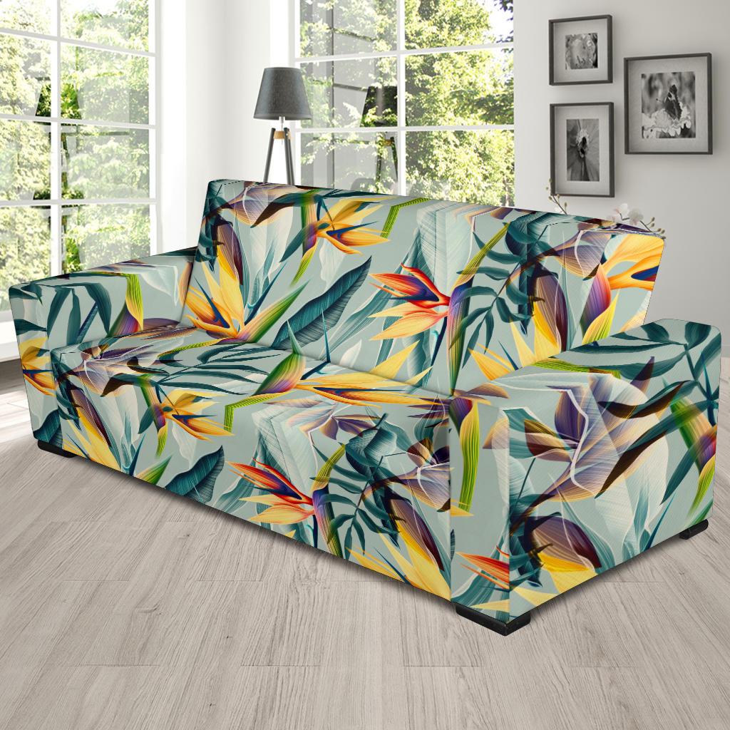 Tropical Flower Pattern Print Design TF022 Sofa Slipcover-JORJUNE.COM