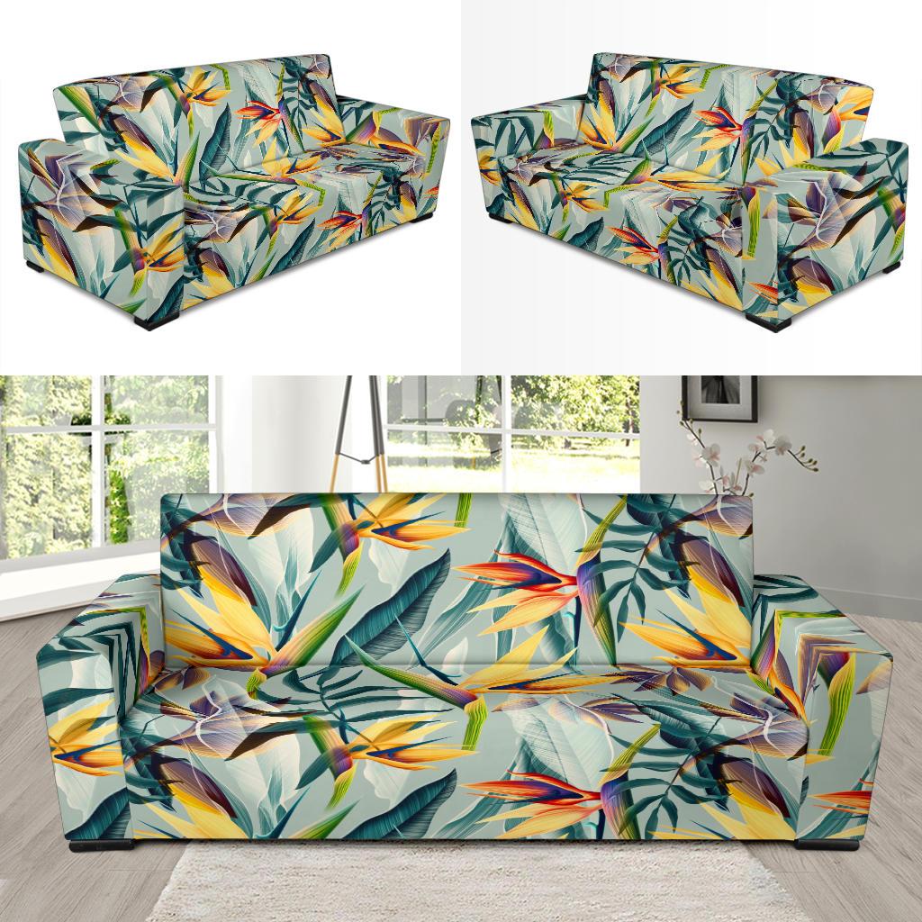 Tropical Flower Pattern Print Design TF022 Sofa Slipcover-JORJUNE.COM