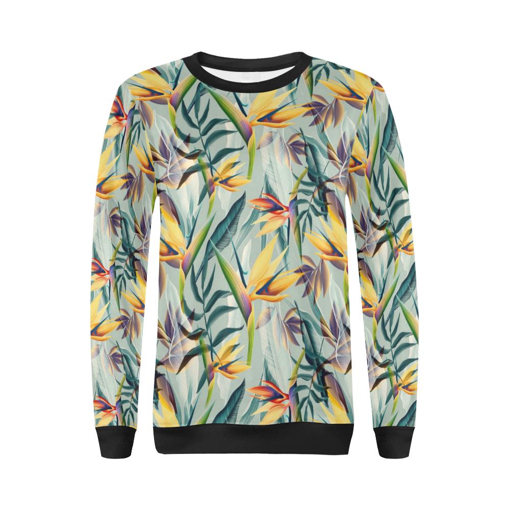 Tropical Flower Pattern Print Design TF022 Women Long Sleeve Sweatshirt-JorJune