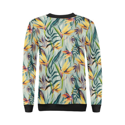 Tropical Flower Pattern Print Design TF022 Women Long Sleeve Sweatshirt-JorJune