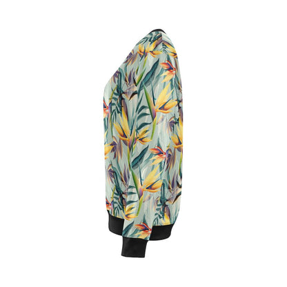 Tropical Flower Pattern Print Design TF022 Women Long Sleeve Sweatshirt-JorJune