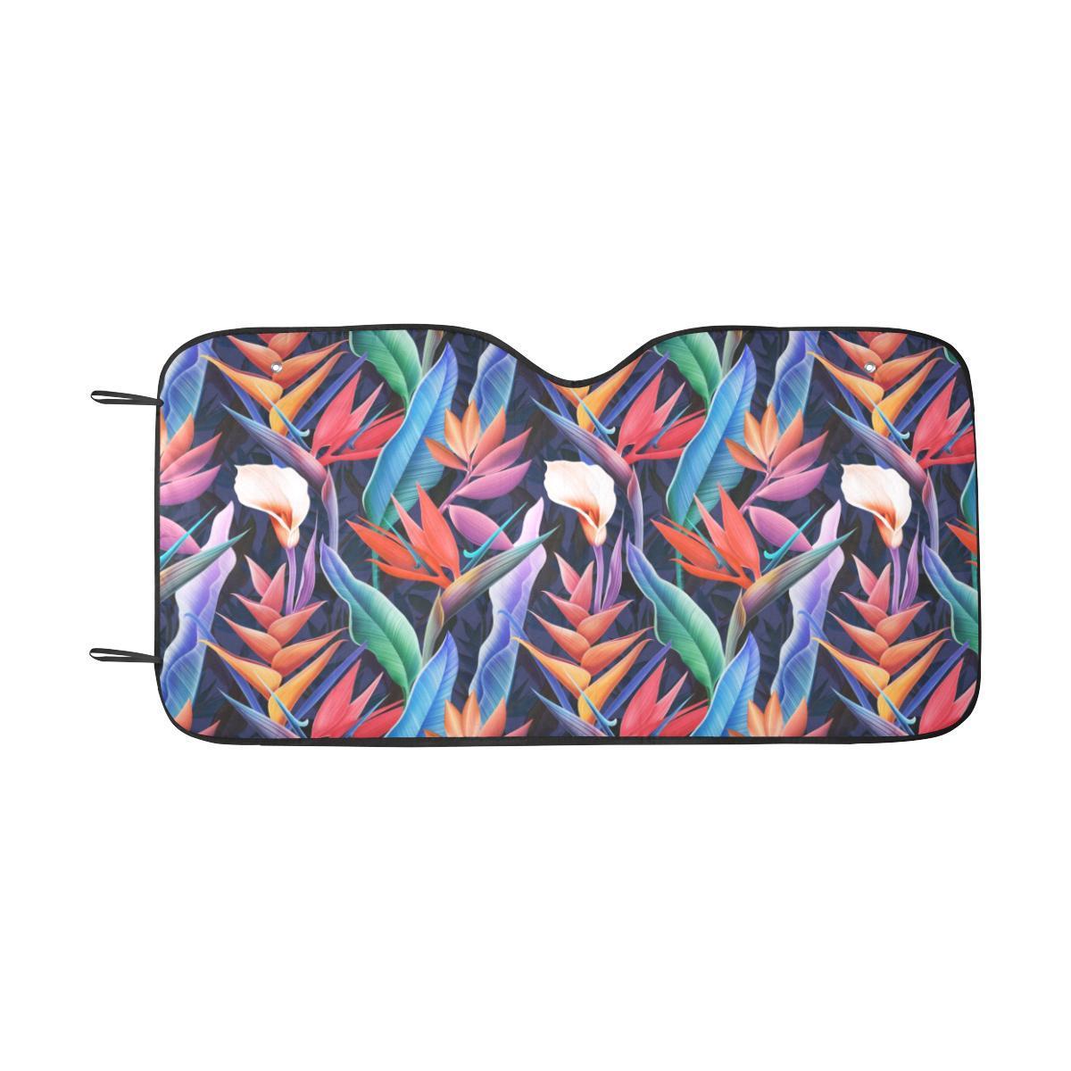 Tropical Flower Pattern Print Design TF023 Car Sun Shade-JorJune