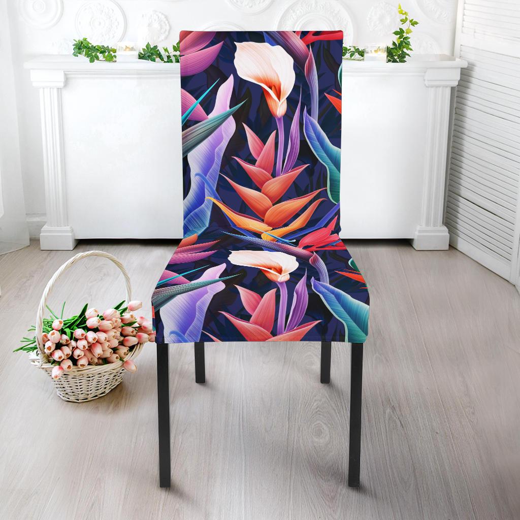 Tropical Flower Pattern Print Design TF023 Dining Chair Slipcover-JORJUNE.COM