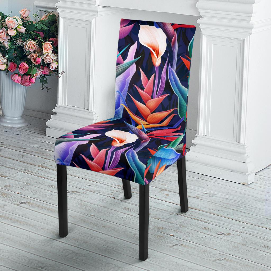 Tropical Flower Pattern Print Design TF023 Dining Chair Slipcover-JORJUNE.COM