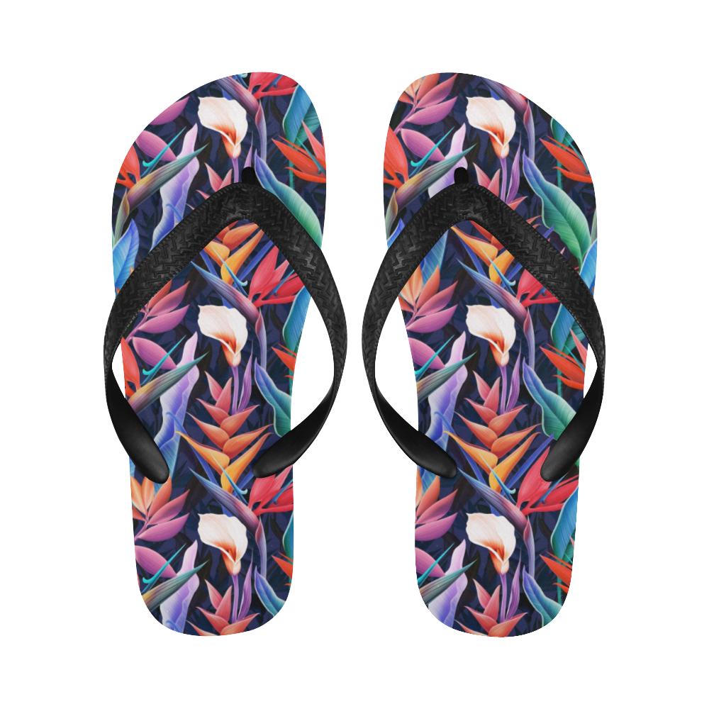 Tropical Flower Pattern Print Design TF023 Flip Flops-JorJune