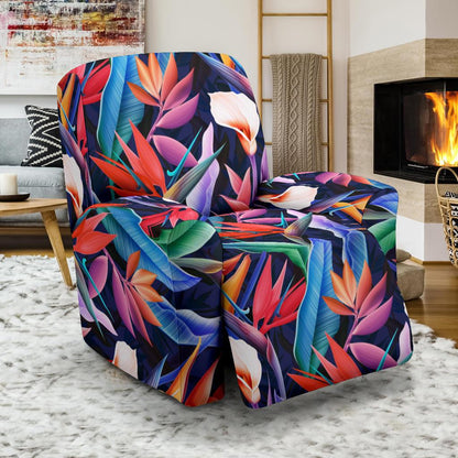 Tropical Flower Pattern Print Design TF023 Recliner Slipcover-JORJUNE.COM