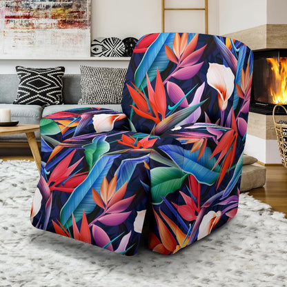 Tropical Flower Pattern Print Design TF023 Recliner Slipcover-JORJUNE.COM