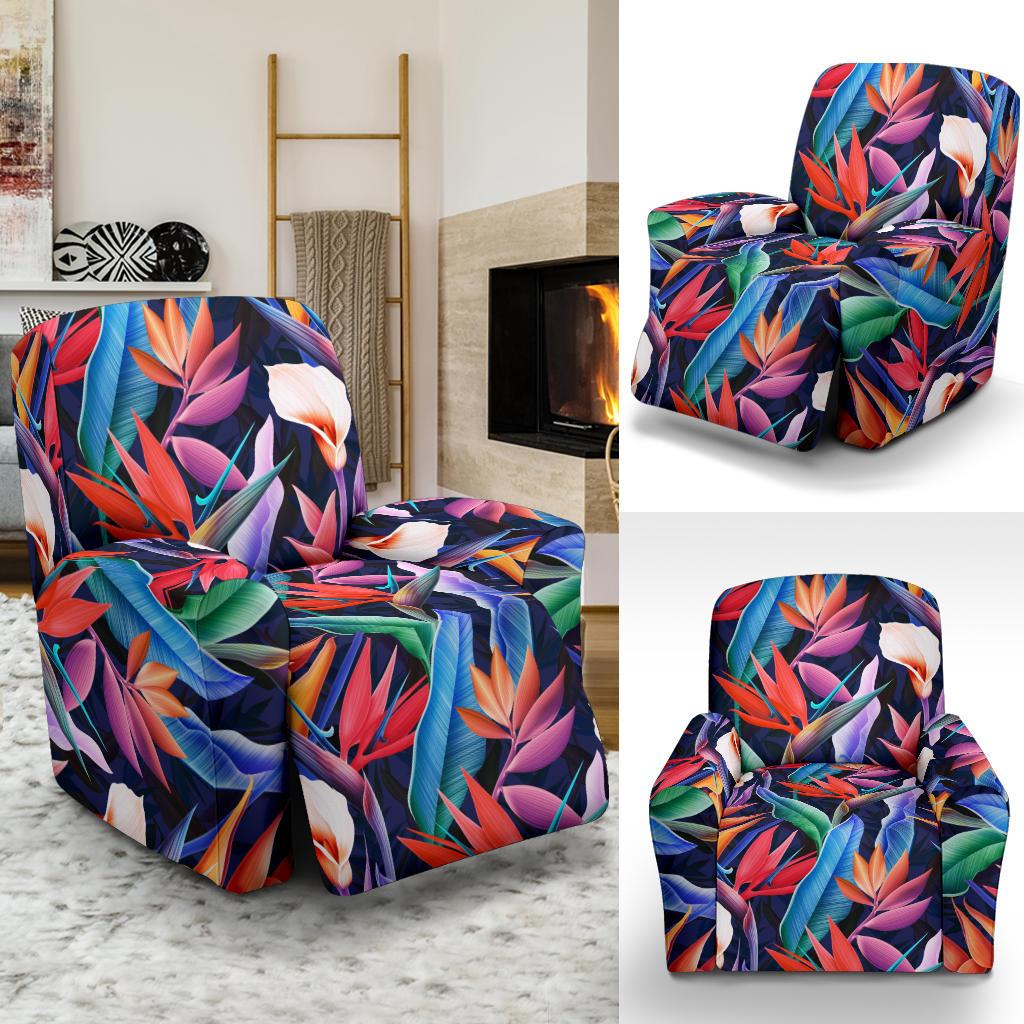 Tropical Flower Pattern Print Design TF023 Recliner Slipcover-JORJUNE.COM