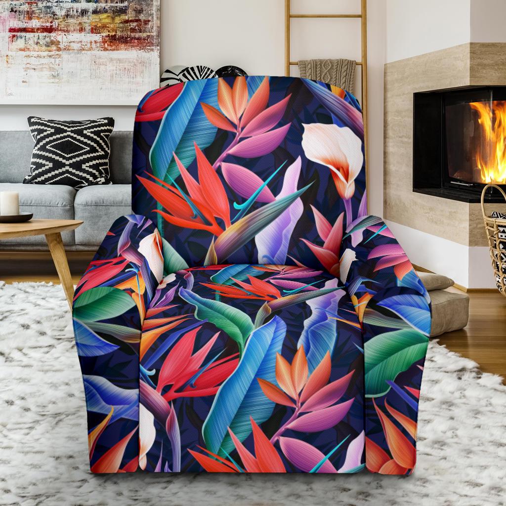 Tropical Flower Pattern Print Design TF023 Recliner Slipcover-JORJUNE.COM