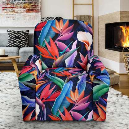Tropical Flower Pattern Print Design TF023 Recliner Slipcover-JORJUNE.COM