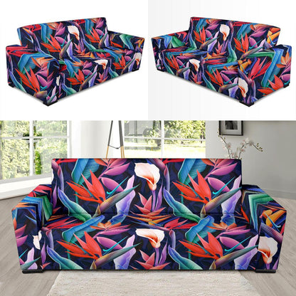 Tropical Flower Pattern Print Design TF023 Sofa Slipcover-JORJUNE.COM