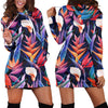 Tropical Flower Pattern Print Design TF023 Women Hoodie Dress