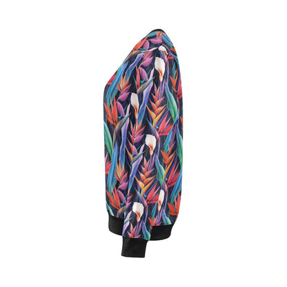 Tropical Flower Pattern Print Design TF023 Women Long Sleeve Sweatshirt-JorJune