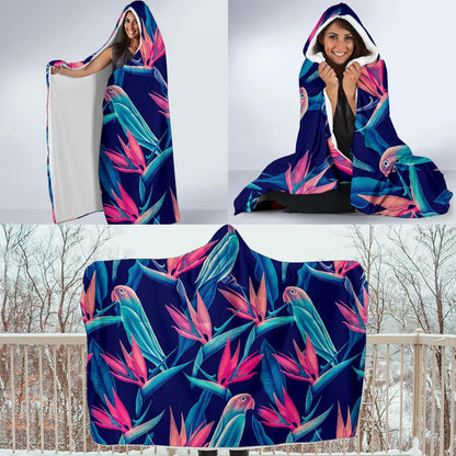 Tropical Flower Pattern Print Design TF024 Hooded Blanket-JORJUNE.COM
