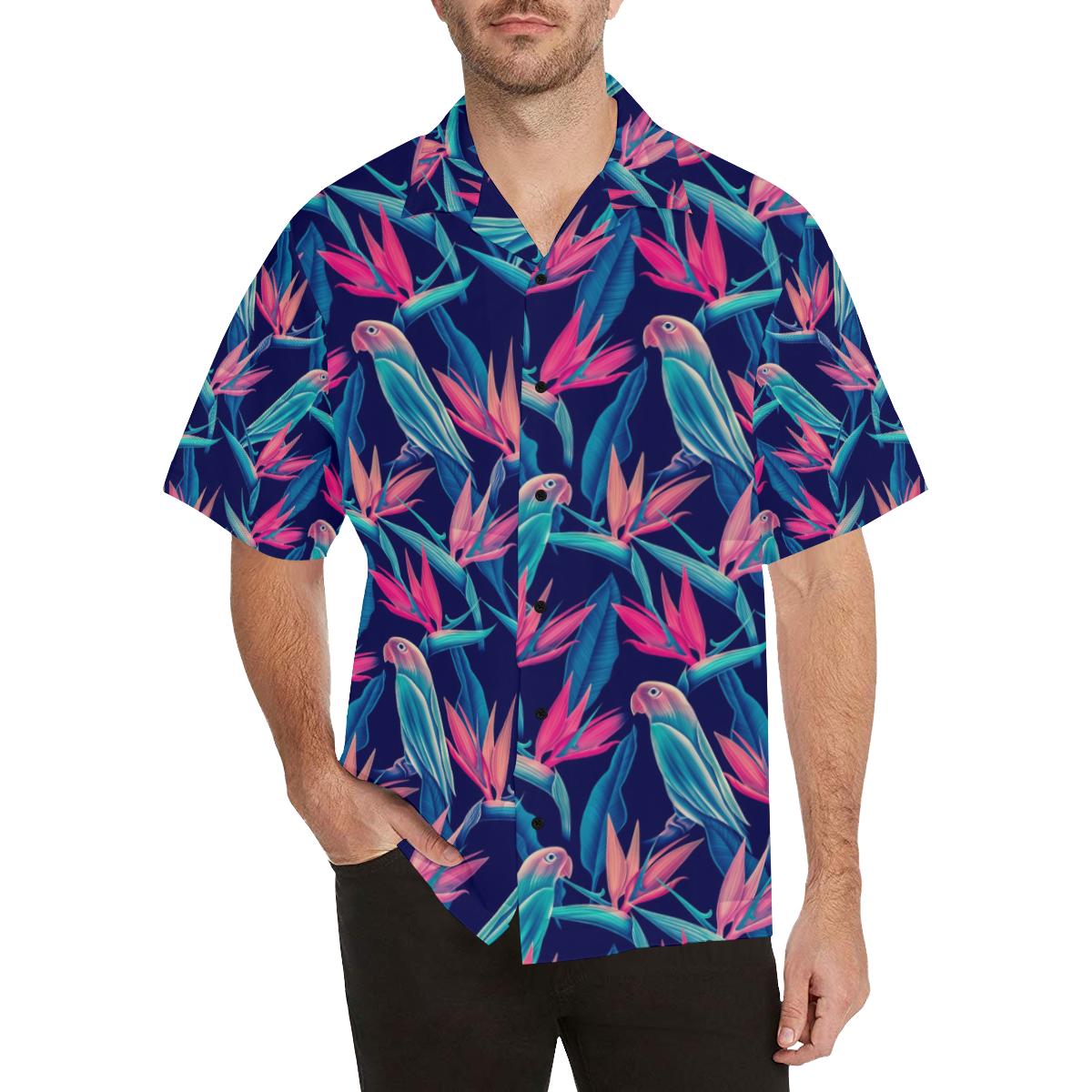 Tropical Flower Pattern Print Design TF024 Men Hawaiian Shirt-JorJune