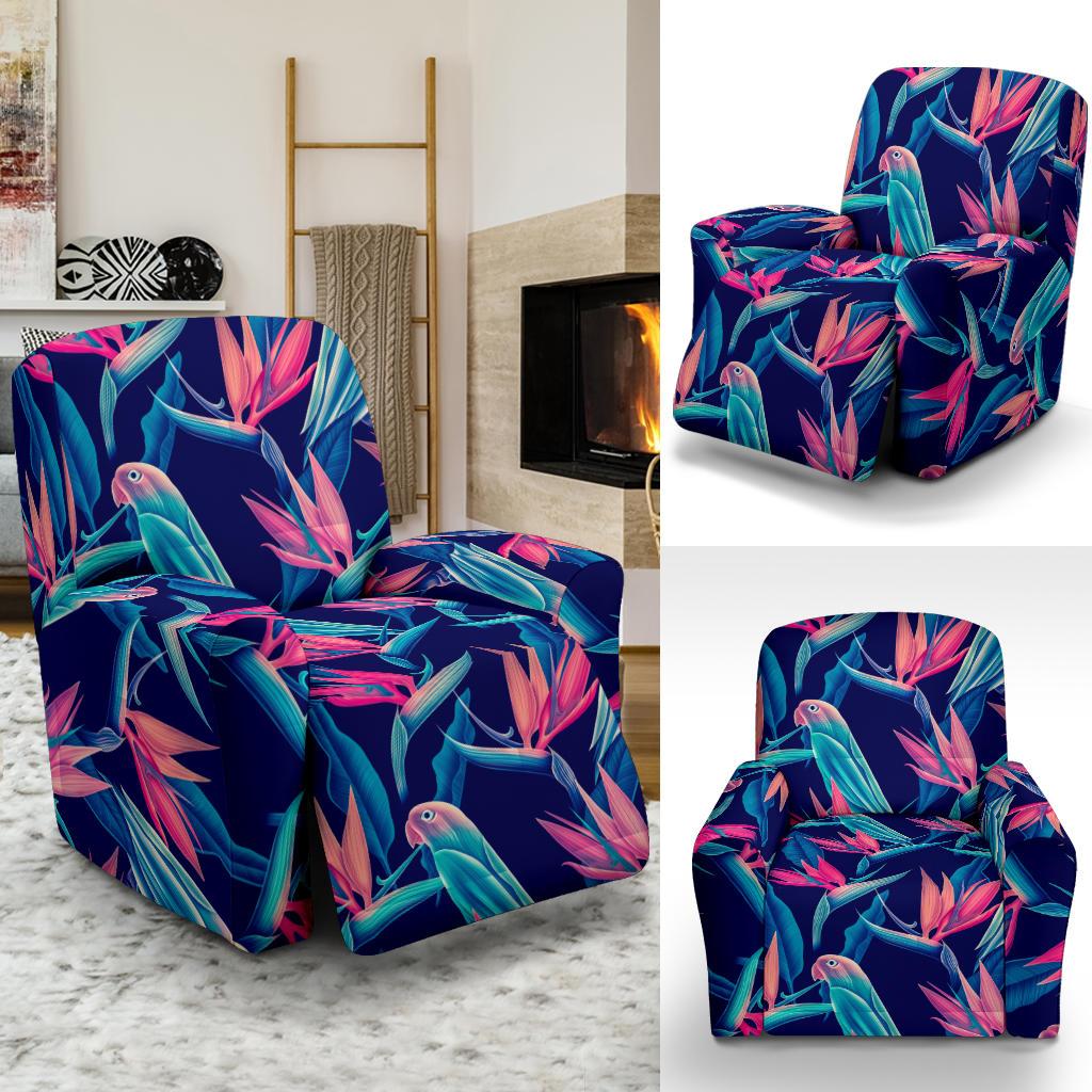 Tropical Flower Pattern Print Design TF024 Recliner Slipcover-JORJUNE.COM