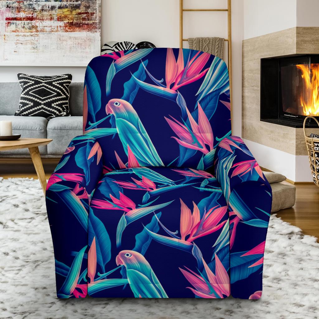 Tropical Flower Pattern Print Design TF024 Recliner Slipcover-JORJUNE.COM