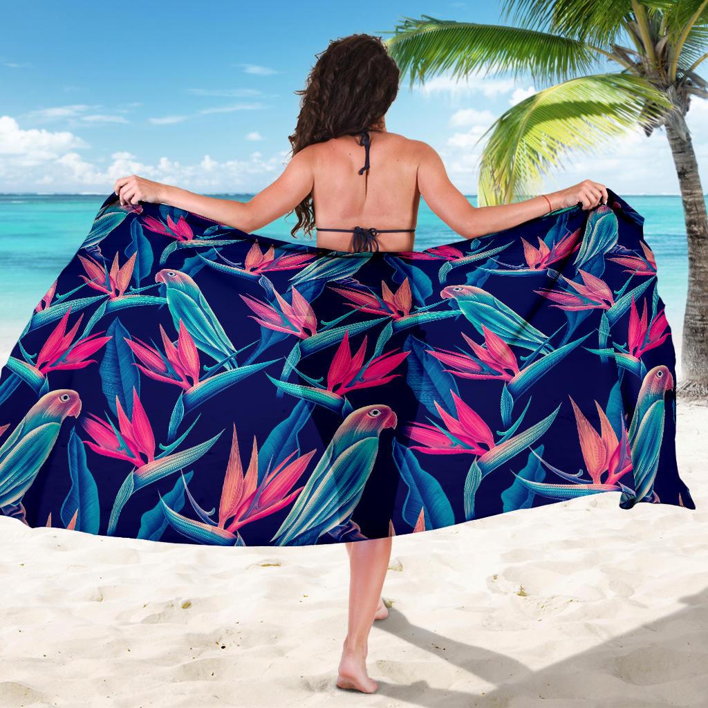 Tropical Flower Pattern Print Design TF024 Sarong Pareo Wrap-JORJUNE.COM