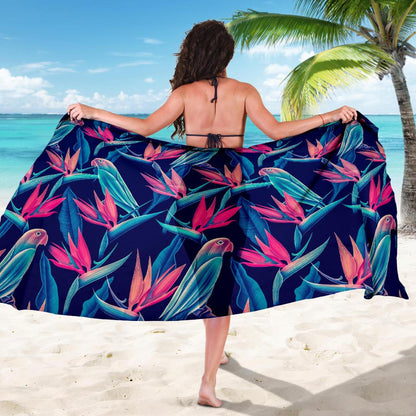 Tropical Flower Pattern Print Design TF024 Sarong Pareo Wrap-JORJUNE.COM