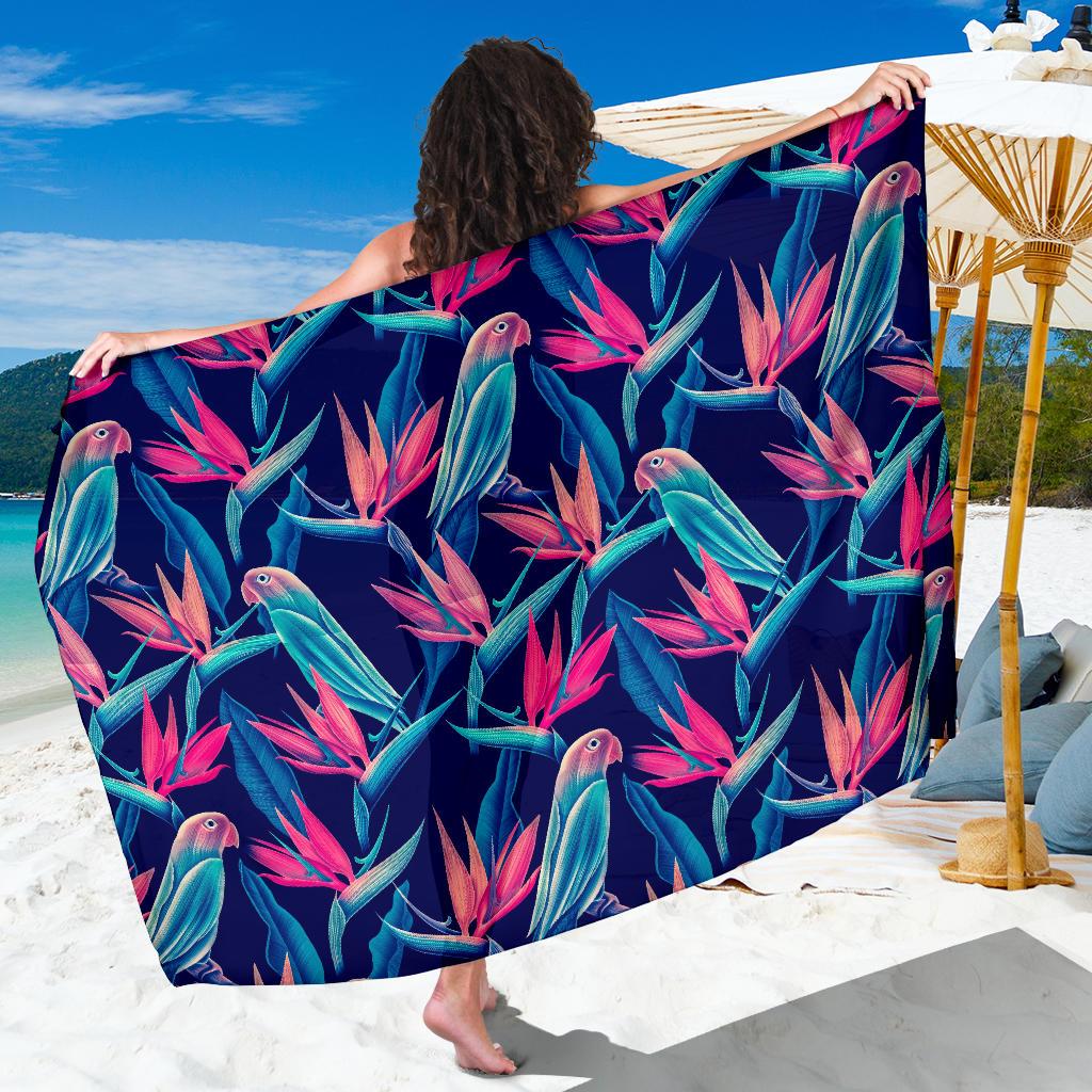 Tropical Flower Pattern Print Design TF024 Sarong Pareo Wrap-JORJUNE.COM