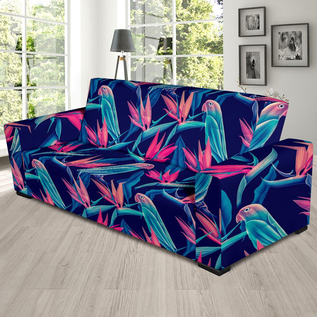 Tropical Flower Pattern Print Design TF024 Sofa Slipcover-JORJUNE.COM