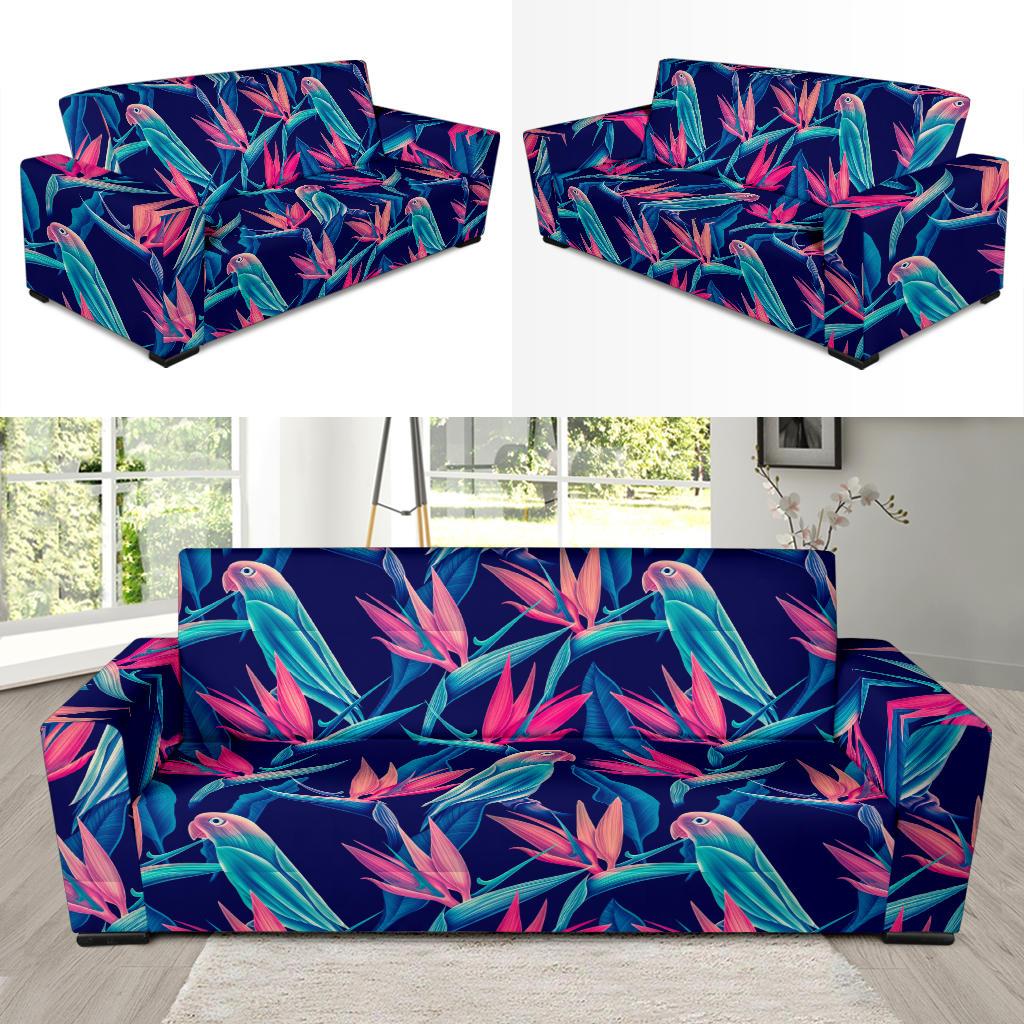 Tropical Flower Pattern Print Design TF024 Sofa Slipcover-JORJUNE.COM