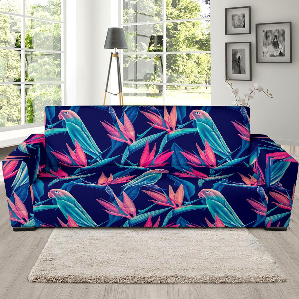 Tropical Flower Pattern Print Design TF024 Sofa Slipcover-JORJUNE.COM