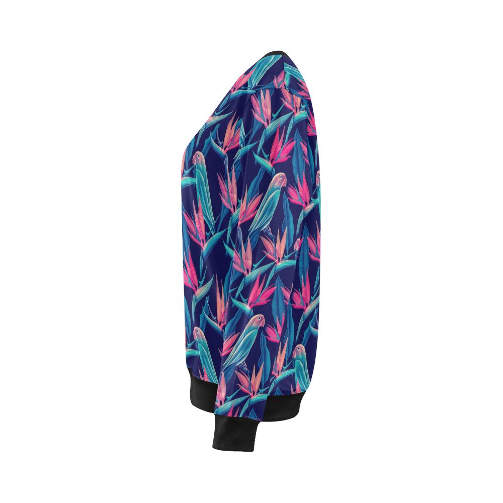 Tropical Flower Pattern Print Design TF024 Women Long Sleeve Sweatshirt-JorJune