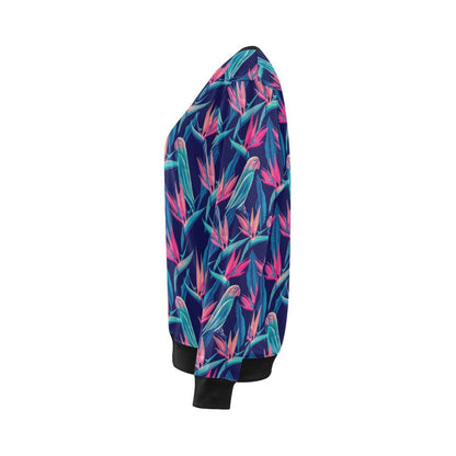 Tropical Flower Pattern Print Design TF024 Women Long Sleeve Sweatshirt-JorJune