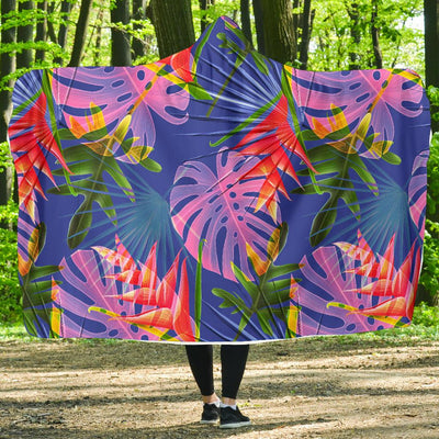 Tropical Flower Pattern Print Design TF025 Hooded Blanket-JORJUNE.COM