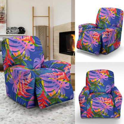 Tropical Flower Pattern Print Design TF025 Recliner Slipcover-JORJUNE.COM