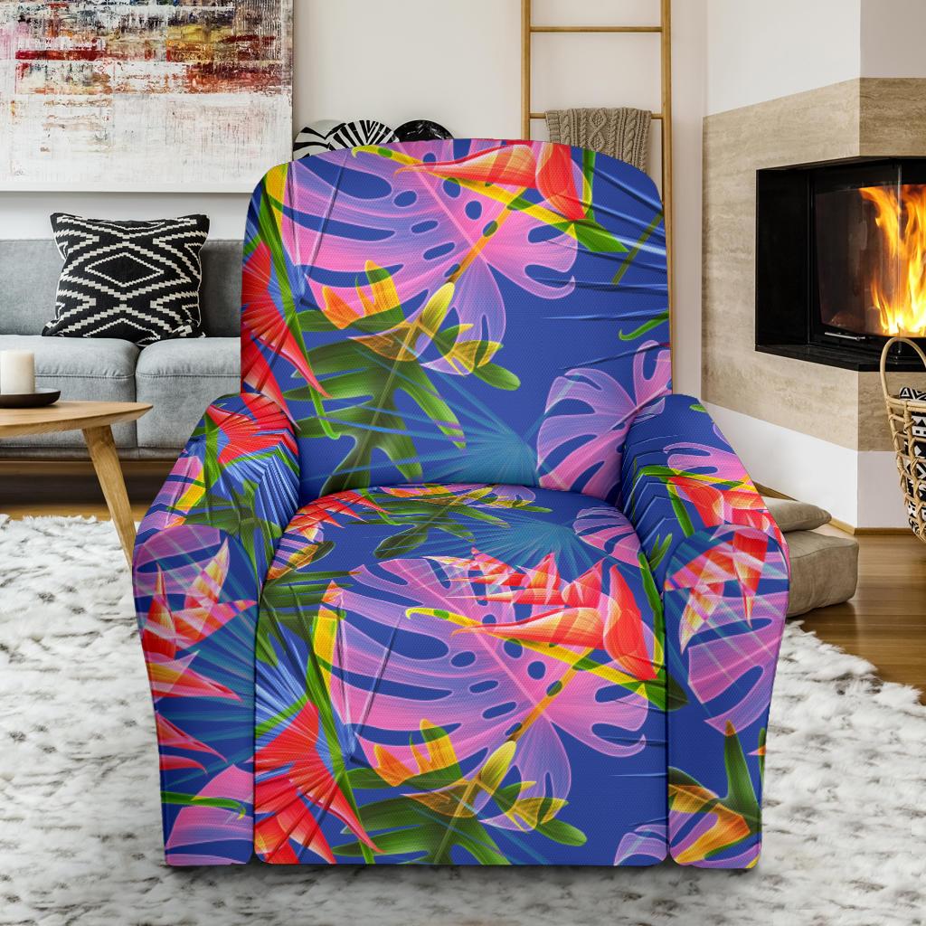 Tropical Flower Pattern Print Design TF025 Recliner Slipcover-JORJUNE.COM