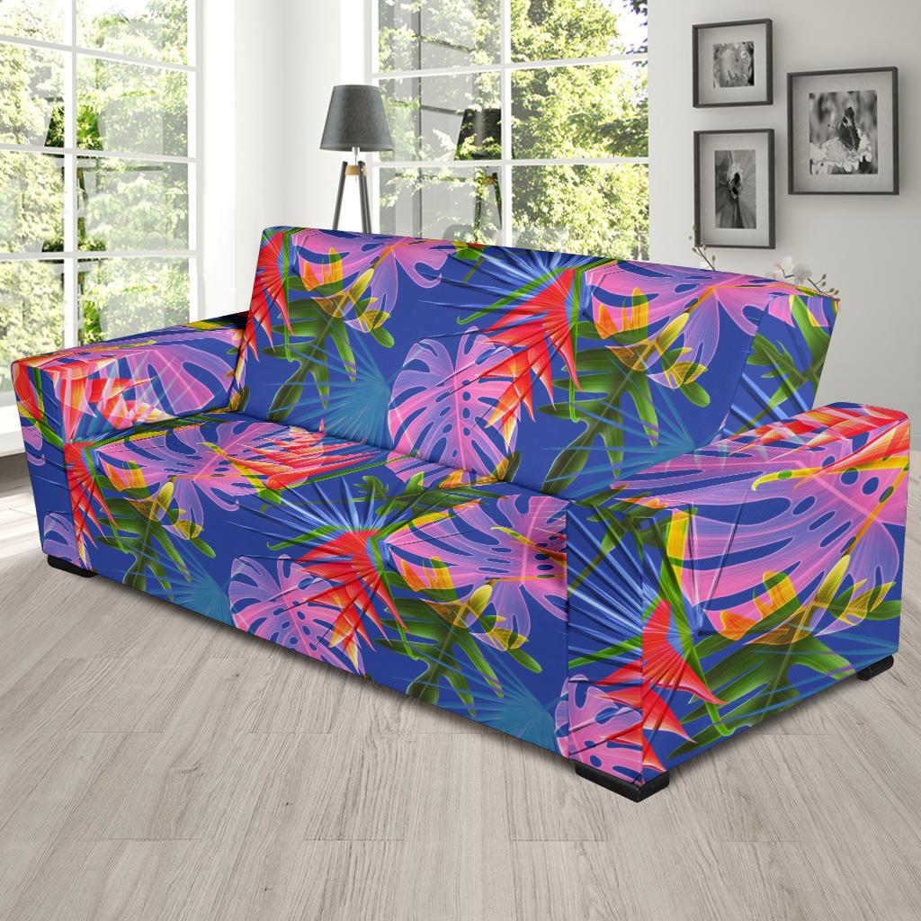 Tropical Flower Pattern Print Design TF025 Sofa Slipcover-JORJUNE.COM
