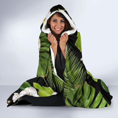 Tropical Flower Pattern Print Design TF026 Hooded Blanket-JORJUNE.COM