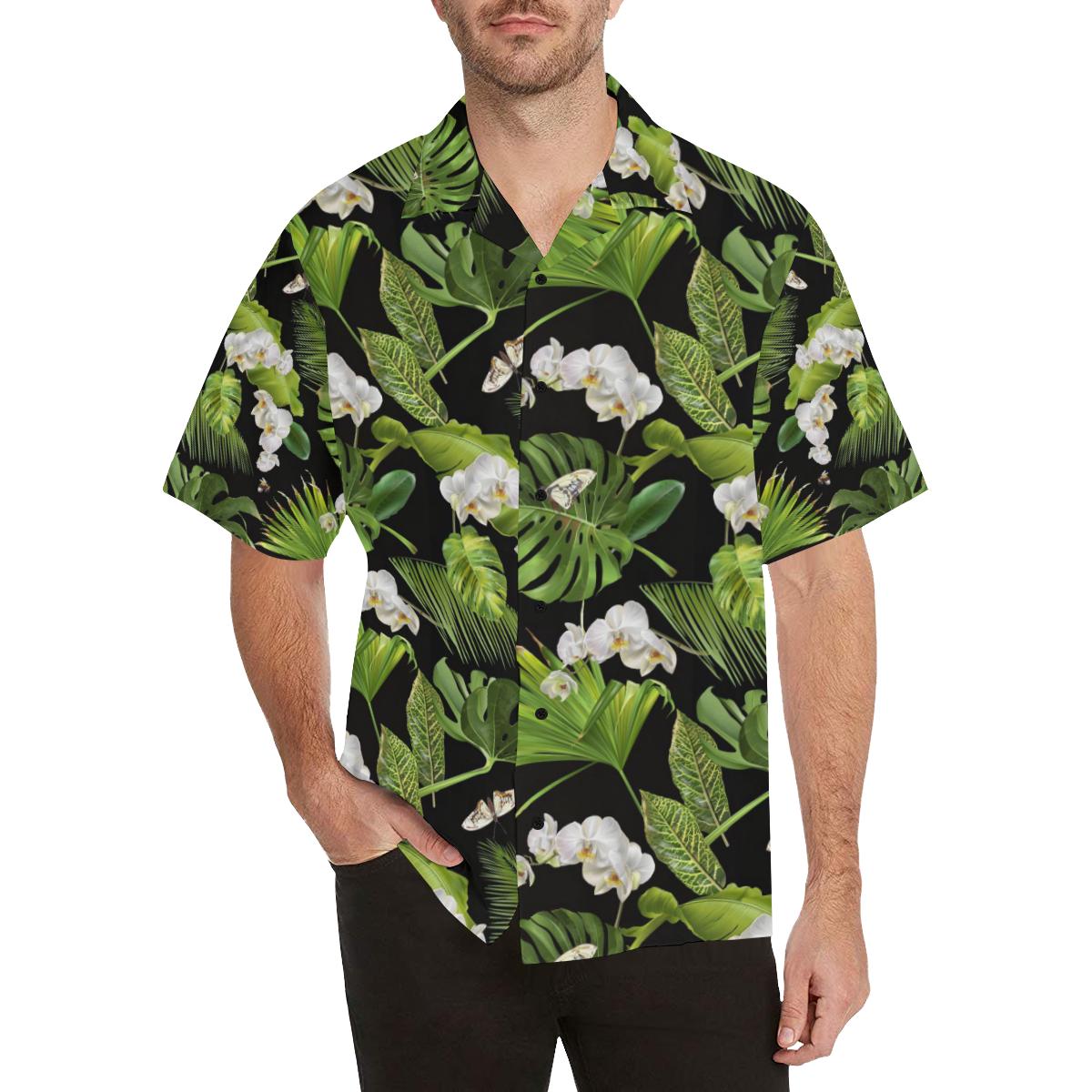 Tropical Flower Pattern Print Design TF026 Men Hawaiian Shirt-JorJune