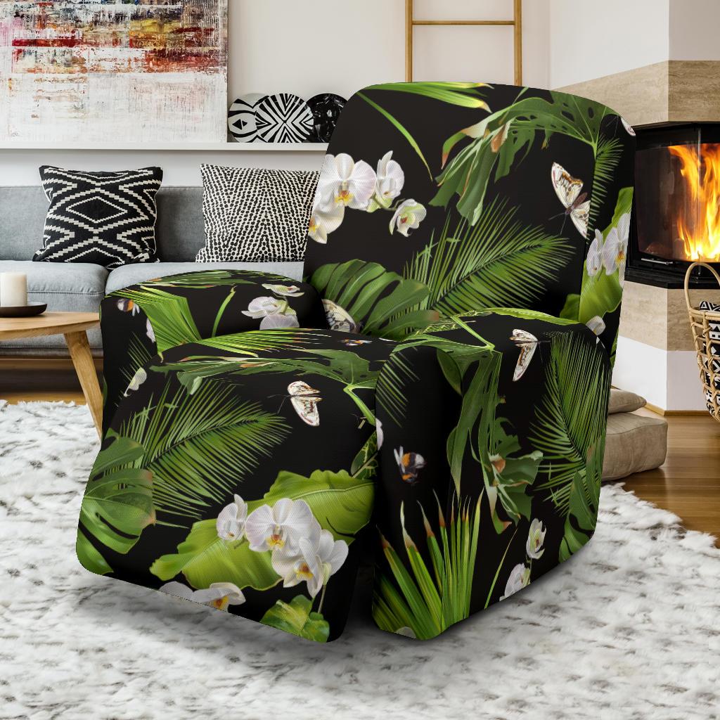 Tropical Flower Pattern Print Design TF026 Recliner Slipcover-JORJUNE.COM