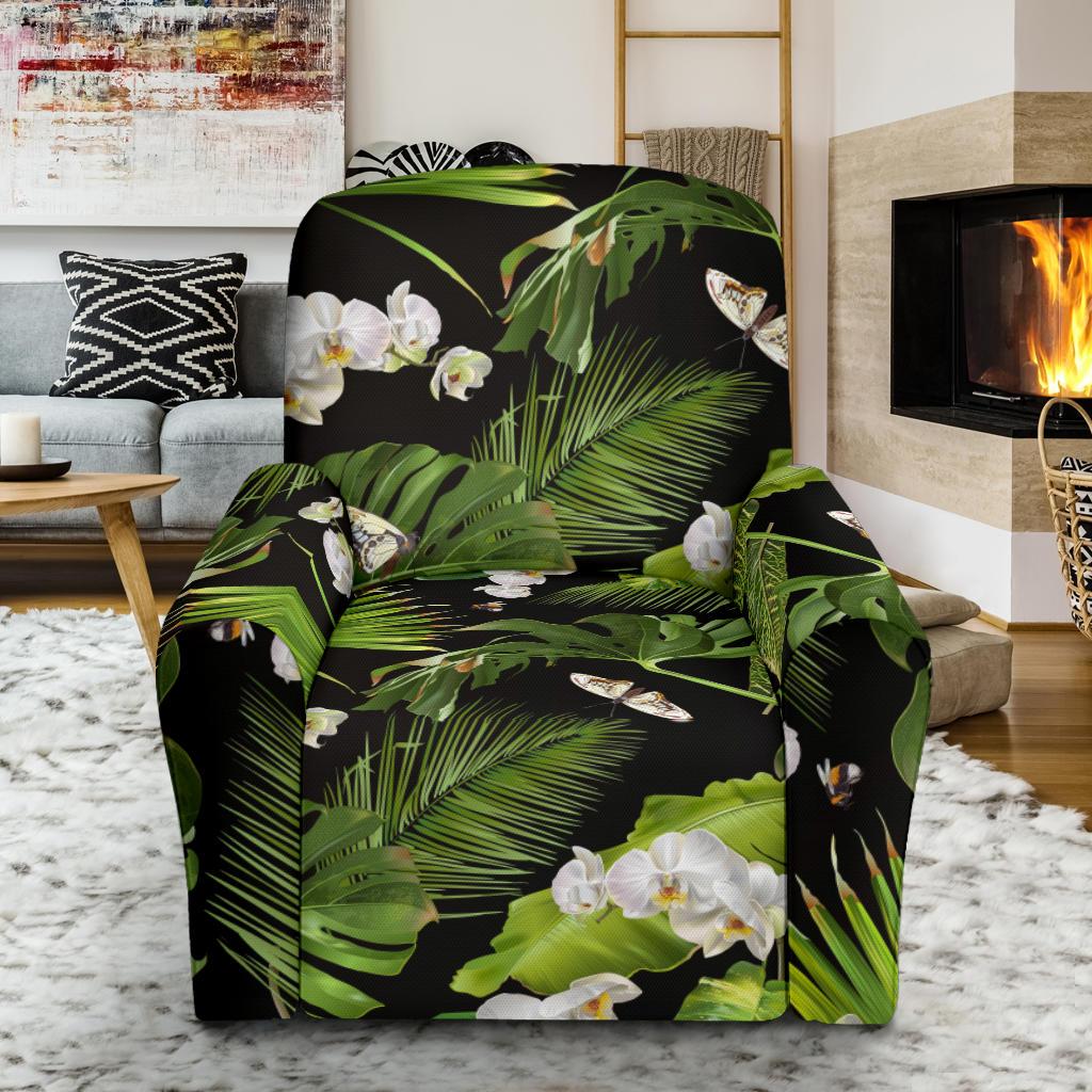 Tropical Flower Pattern Print Design TF026 Recliner Slipcover-JORJUNE.COM